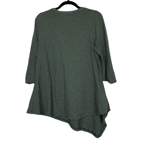 Lur Sustainable Recycled Asymmetrical Striped Scoop Neck Short Sleeve Top Medium - Picture 4 of 5